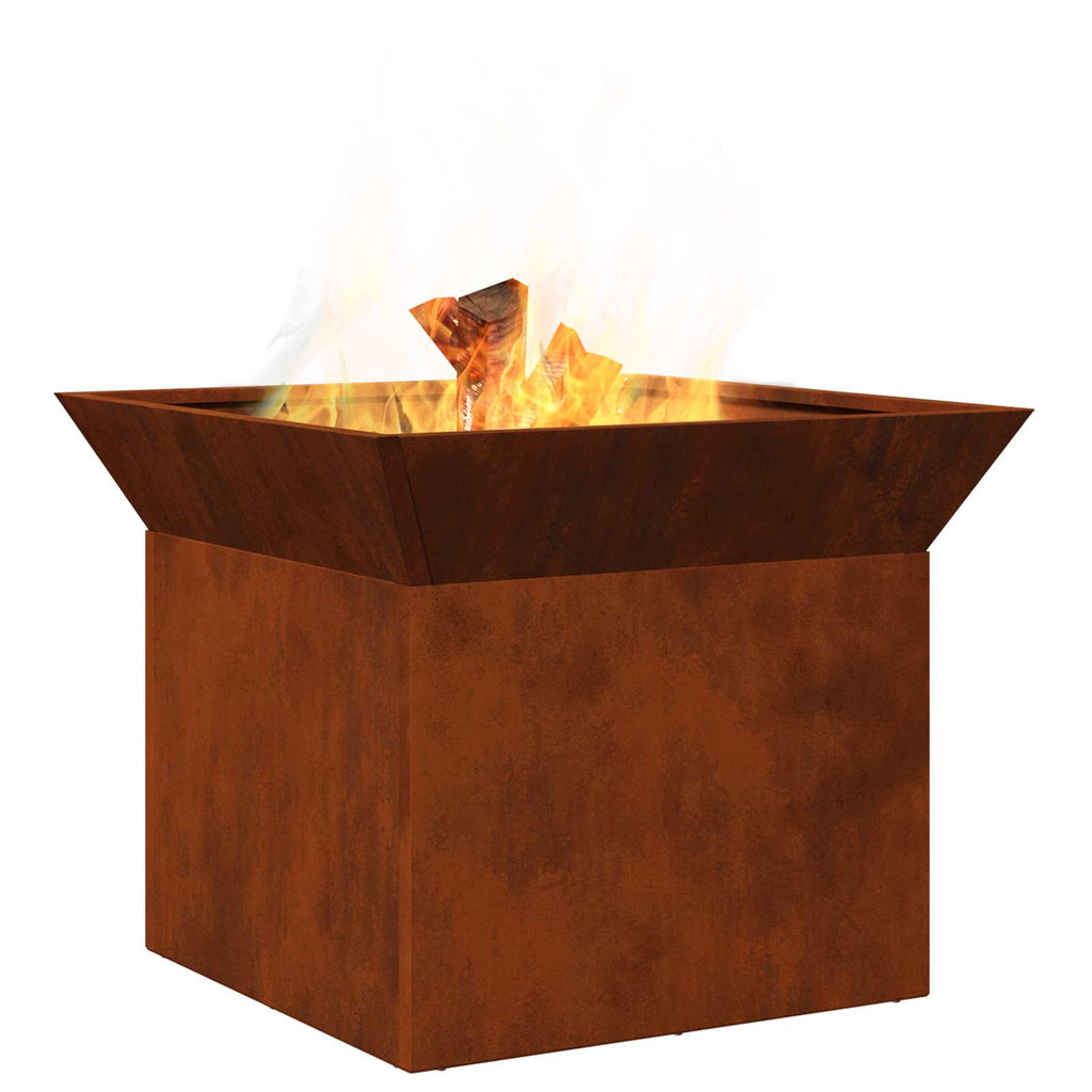 Feuerstelle Rostig 50 x 50 x 40 cm Wetterfeststahl