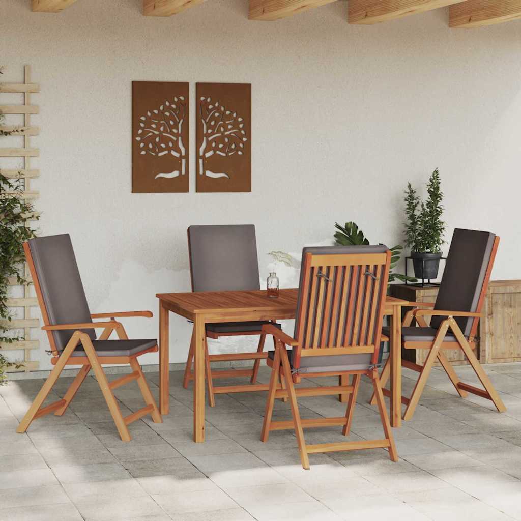Gartenstuhl 4 pcs Braun und Grau 57 x 71,5 x 104 cm