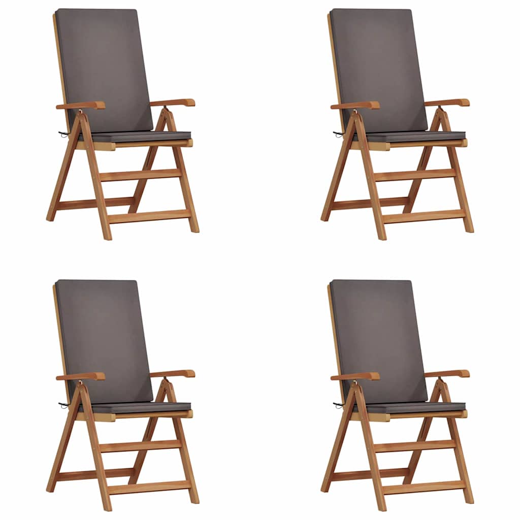 Gartenstuhl 4 pcs Braun und Grau 57 x 71,5 x 104 cm