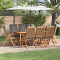 Gartenstuhl 8 pcs Braun und Grau 57 x 71,5 x 104 cm