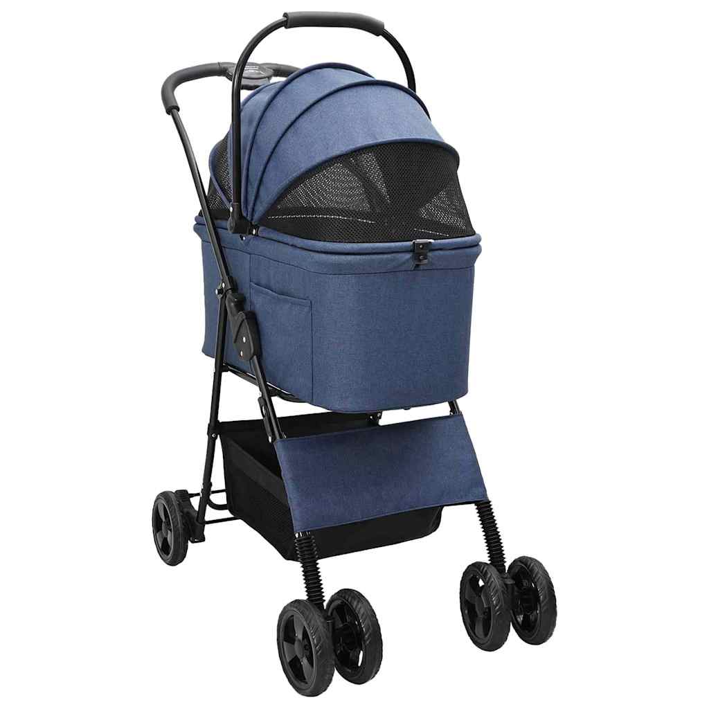 Faltbarer Haustierwagen Blau 81 x 47 x 99 cm Polyester