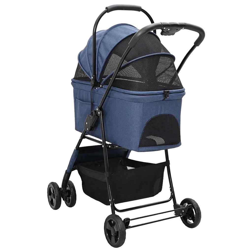 Faltbarer Haustierwagen Blau 81 x 47 x 99 cm Polyester
