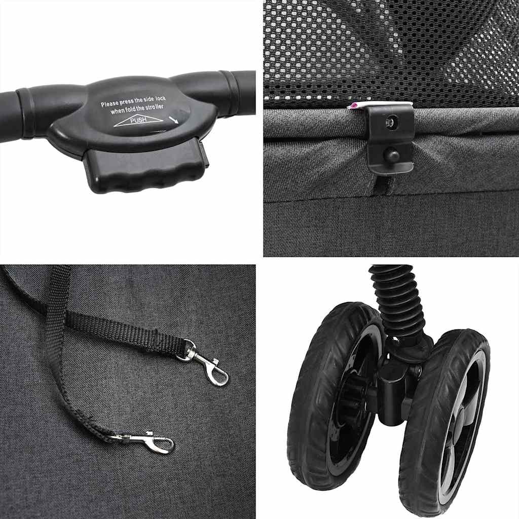 Faltbarer Haustierwagen Schwarz 81 x 47 x 99 cm Polyester