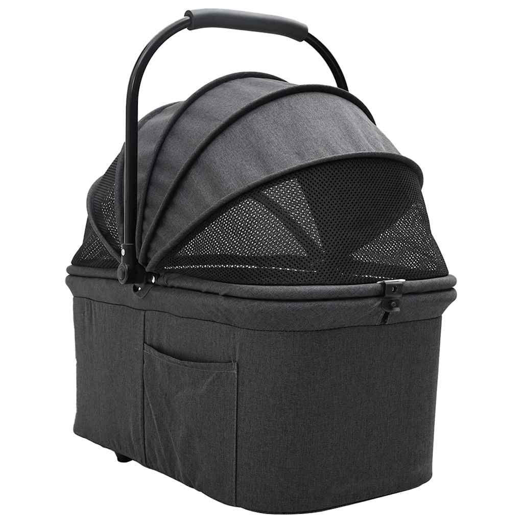 Faltbarer Haustierwagen Schwarz 81 x 47 x 99 cm Polyester