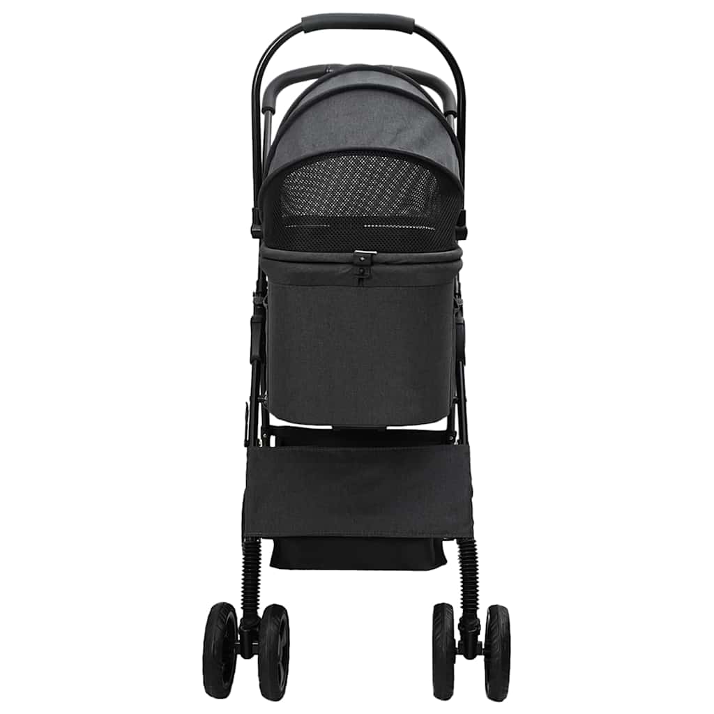 Faltbarer Haustierwagen Schwarz 81 x 47 x 99 cm Polyester
