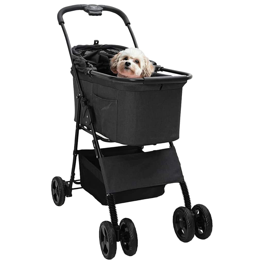 Faltbarer Haustierwagen Schwarz 81 x 47 x 99 cm Polyester