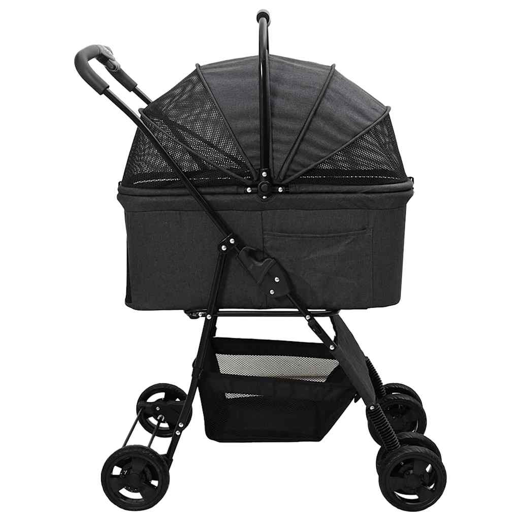 Faltbarer Haustierwagen Schwarz 81 x 47 x 99 cm Polyester