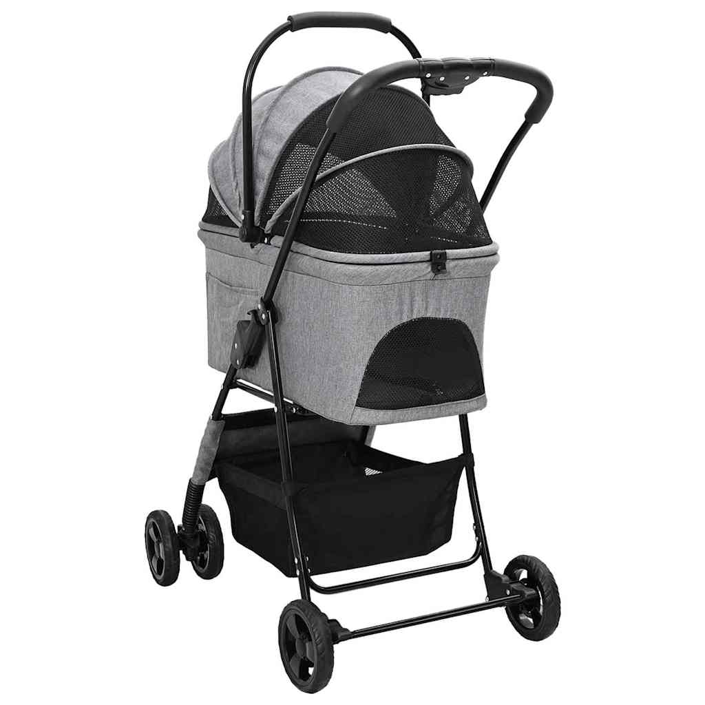 Faltbarer Haustierwagen Grau 81 x 47 x 99 cm Polyester