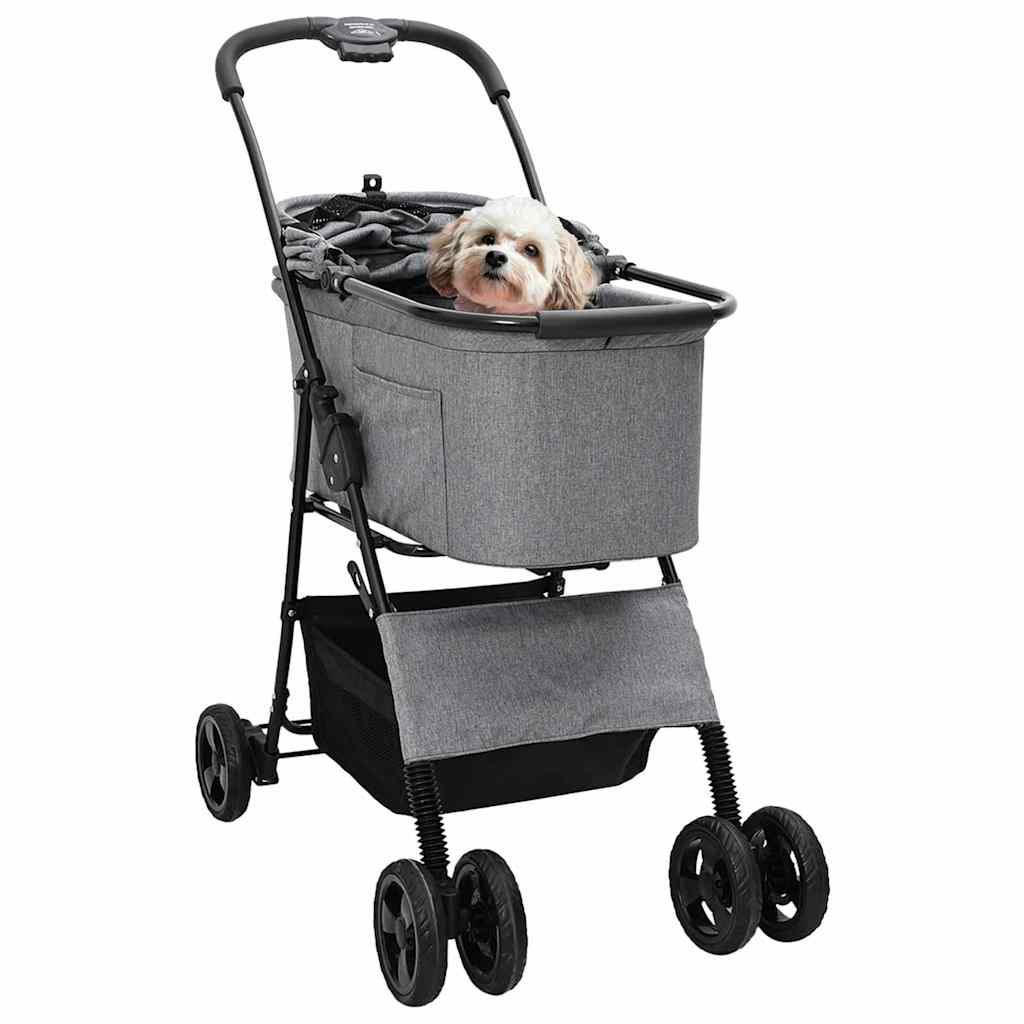Faltbarer Haustierwagen Grau 81 x 47 x 99 cm Polyester