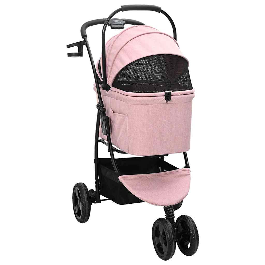 Faltbarer Haustierwagen Rosa 78 x 54 x 101 cm Polyester