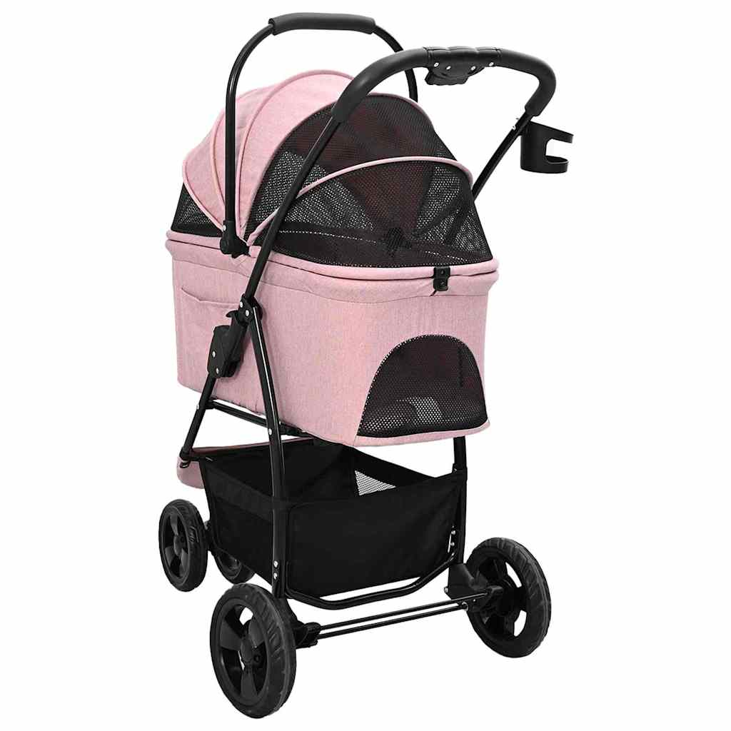 Faltbarer Haustierwagen Rosa 78 x 54 x 101 cm Polyester