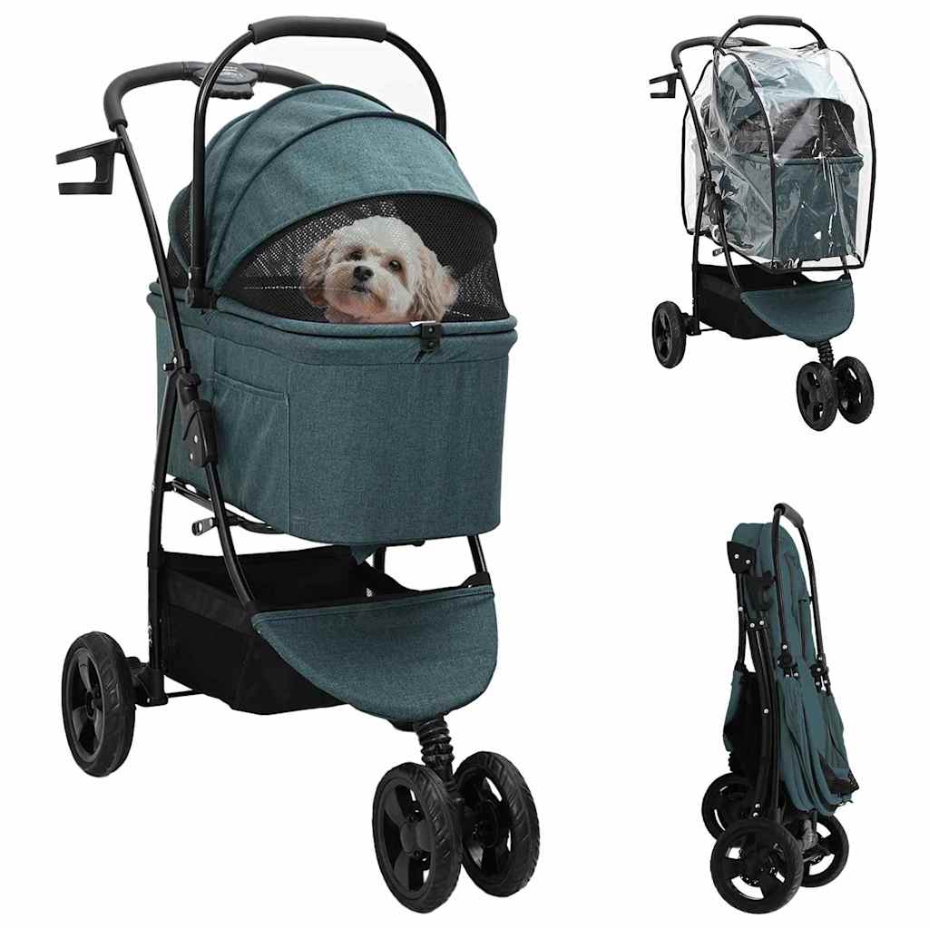 Faltbarer Haustierwagen Grün 78 x 54 x 101 cm Polyester