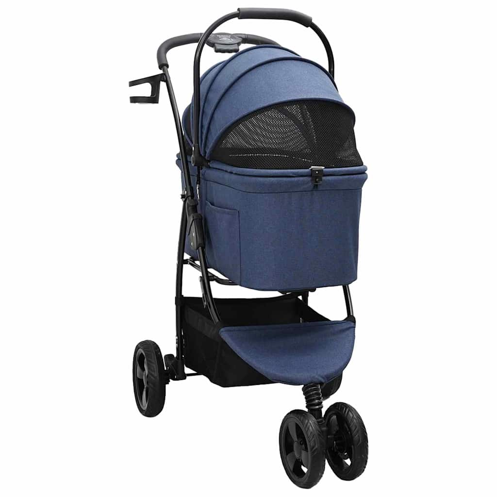 Faltbarer Haustierwagen Blau 78 x 54 x 101 cm Polyester