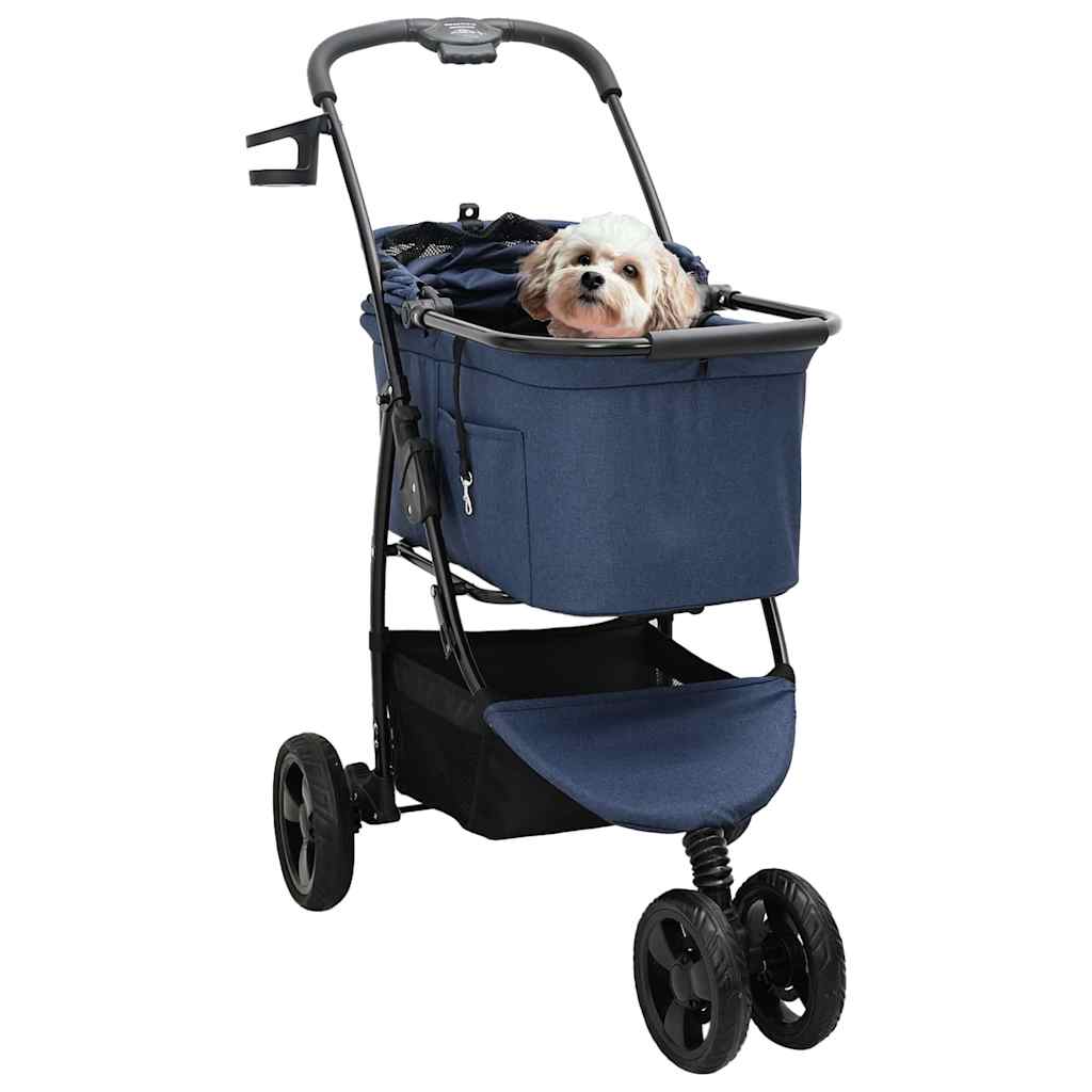 Faltbarer Haustierwagen Blau 78 x 54 x 101 cm Polyester