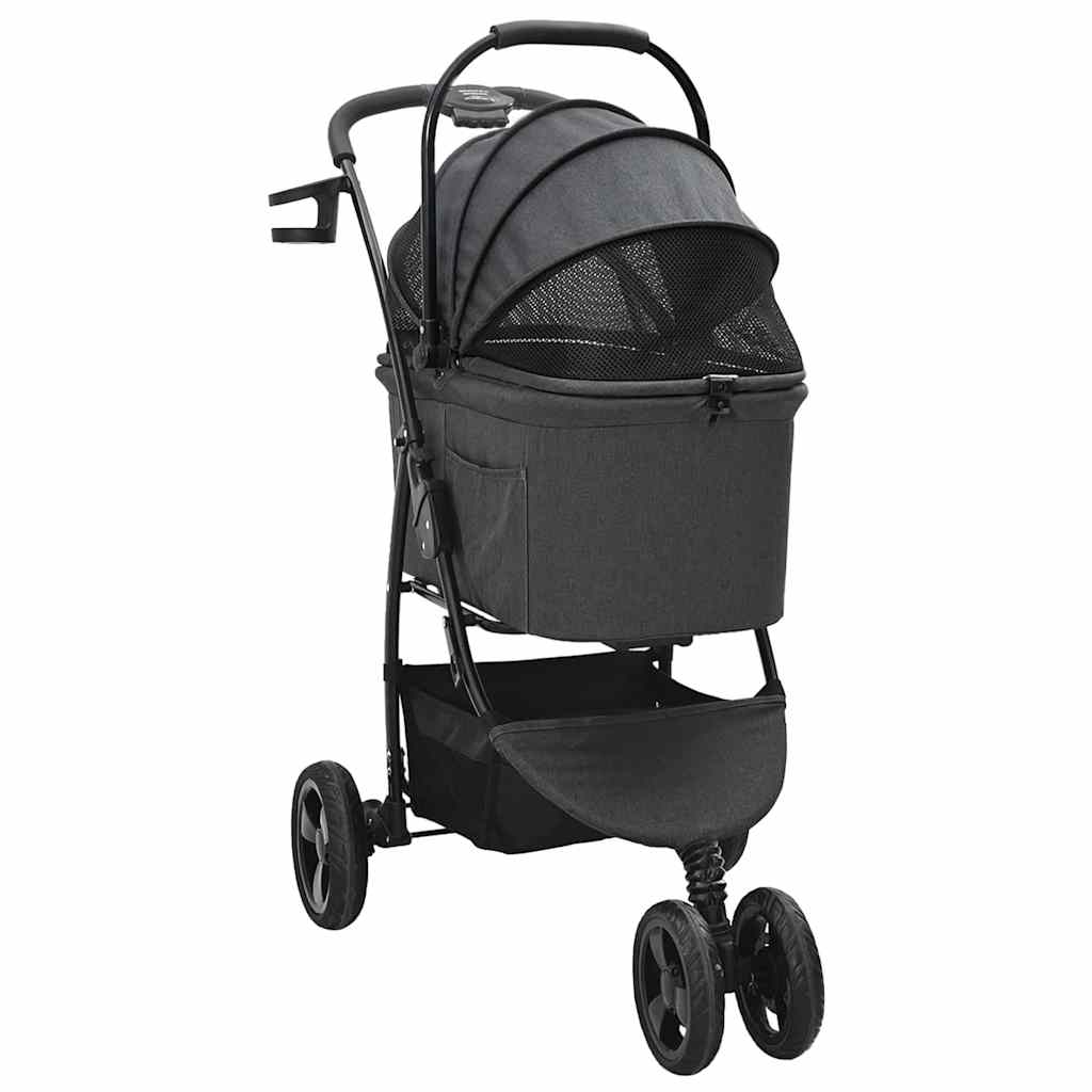 Faltbarer Haustierwagen Schwarz 78 x 54 x 101 cm Polyester