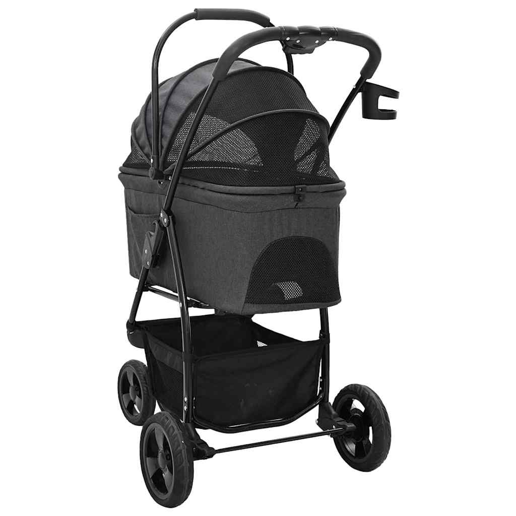 Faltbarer Haustierwagen Schwarz 78 x 54 x 101 cm Polyester