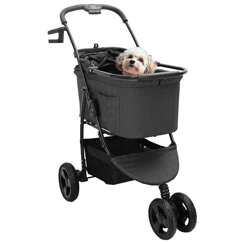 Faltbarer Haustierwagen Schwarz 78 x 54 x 101 cm Polyester