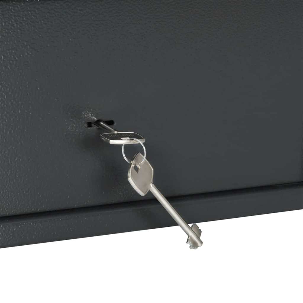 Safe Box mit Schloss Dunkelgrau 31 x 20 x 20 cm Stahl