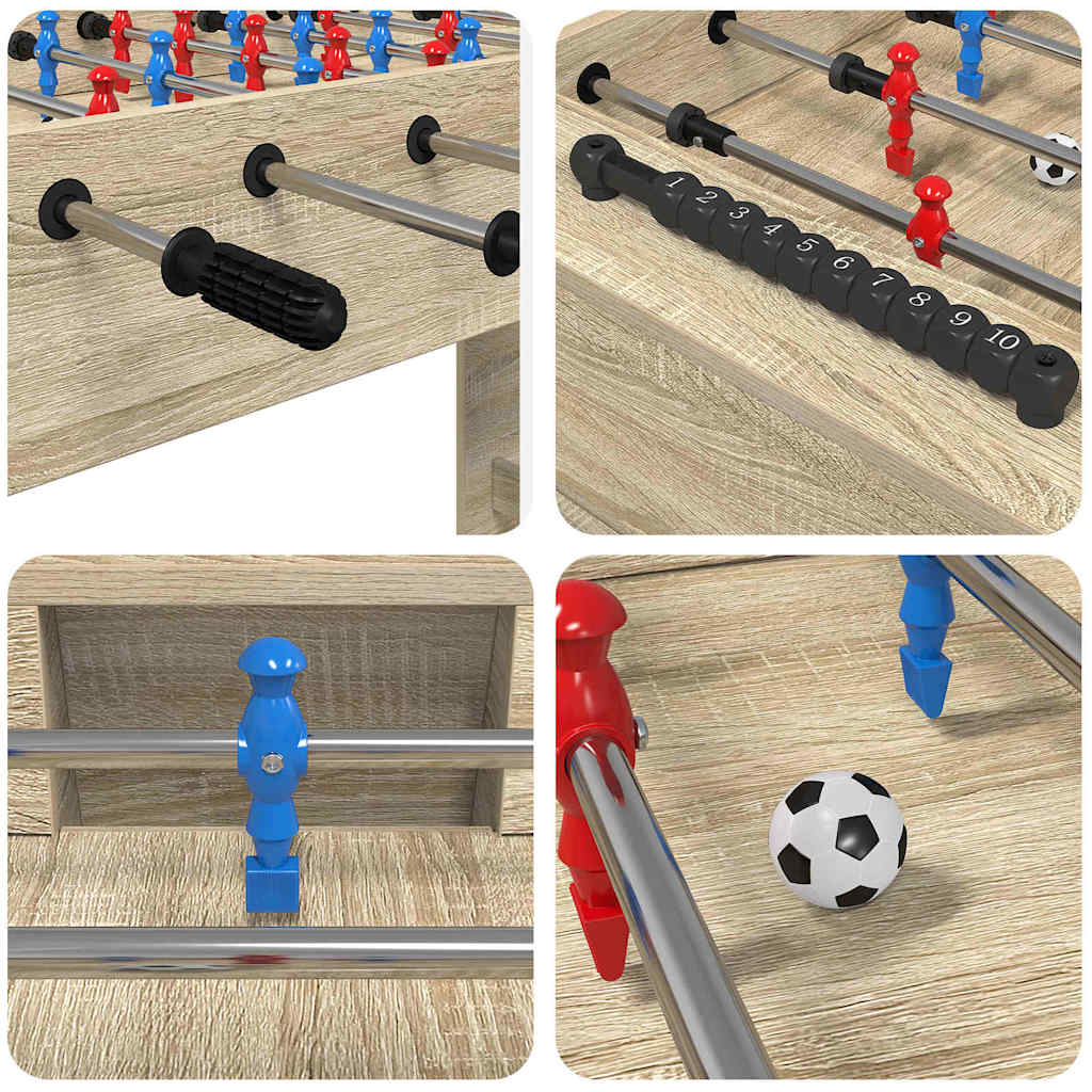 Tischfußballtisch Sonoma-Eiche 125 x 60,5 x 80 cm Holzwerkstoff