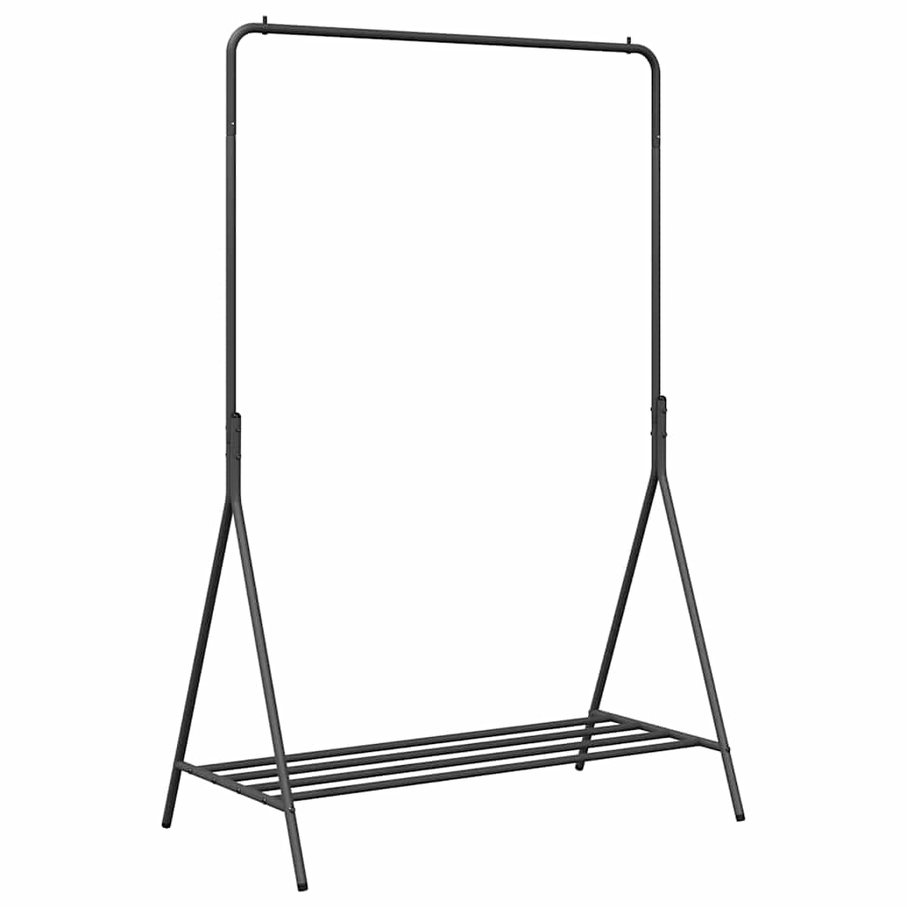 Kleiderständer mit Speicher Schwarz 100 x 56 x 154 cm Stahl