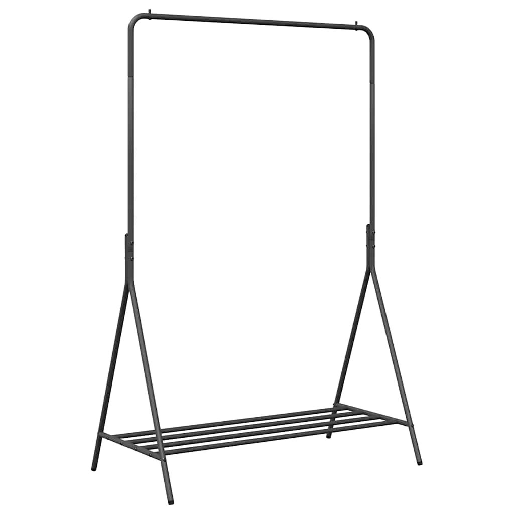 Kleiderständer mit Speicher Schwarz 100 x 56 x 154 cm Stahl