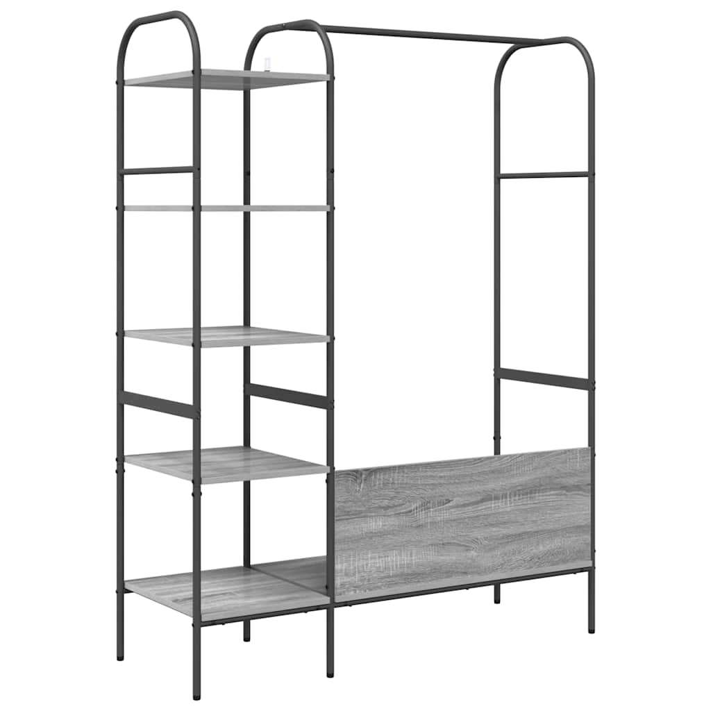 Kleiderständer mit Regal Grau 120 x 44 x 160 cm Holzwerkstoff