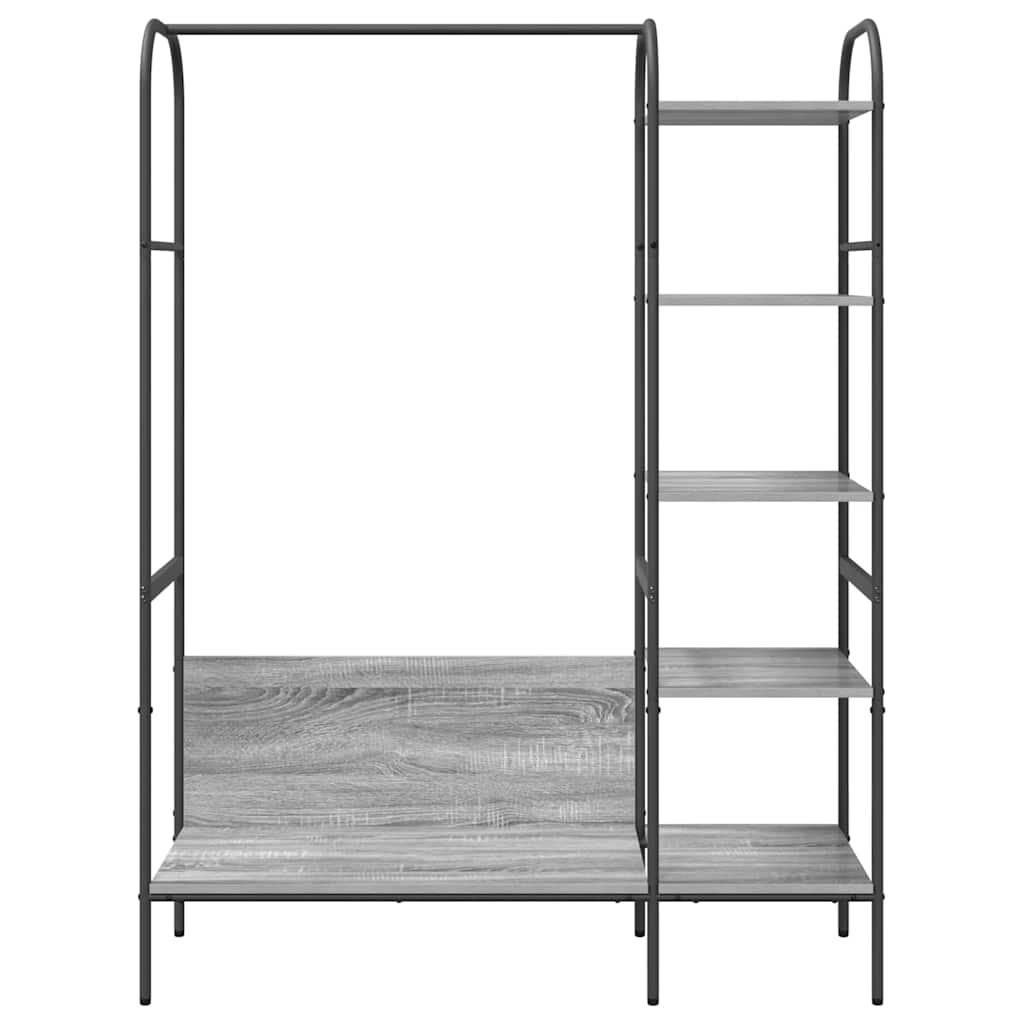 Kleiderständer mit Regal Grau 120 x 44 x 160 cm Holzwerkstoff