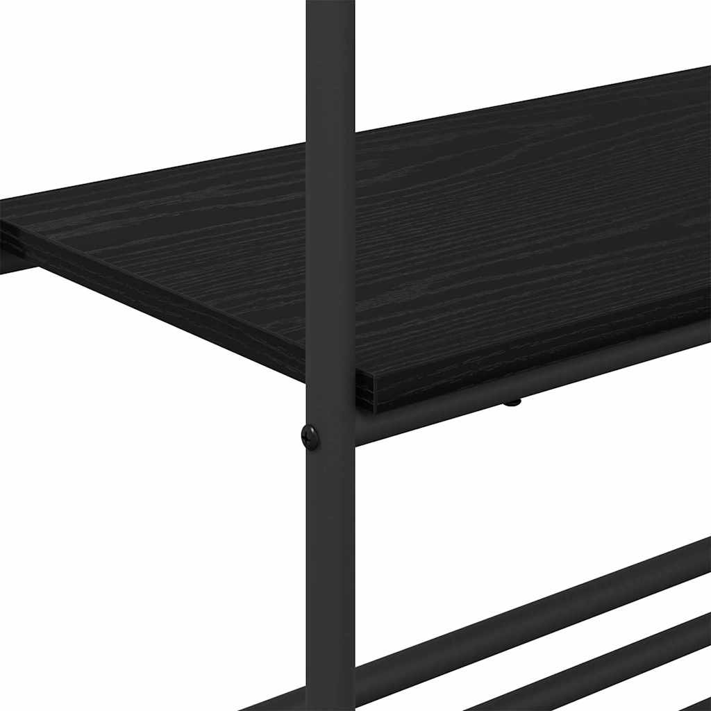 Kleiderständer mit Regal Schwarz Eichen-Optik 60 x 30 x 171 cm