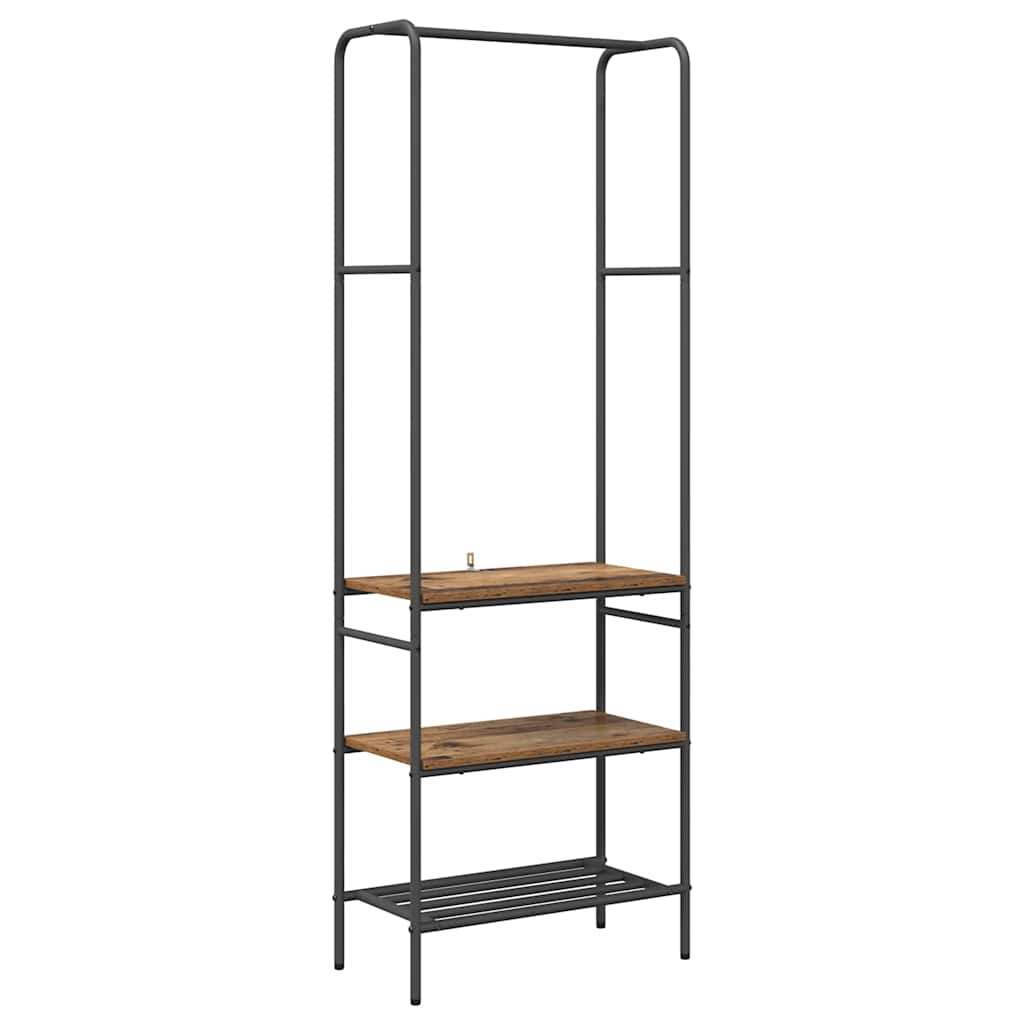 Kleiderständer mit Regal Altholz 60 x 30 x 171 cm Holzwerkstoff