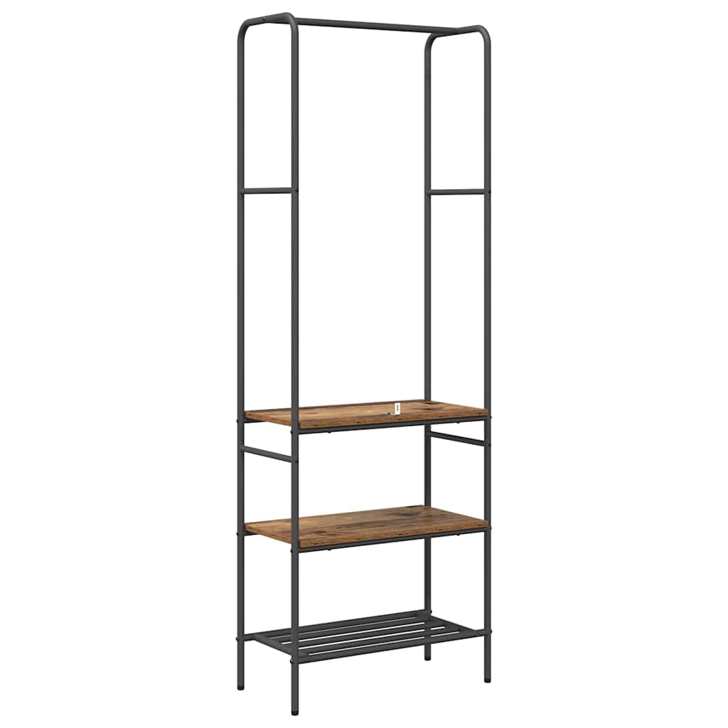 Kleiderständer mit Regal Altholz 60 x 30 x 171 cm Holzwerkstoff