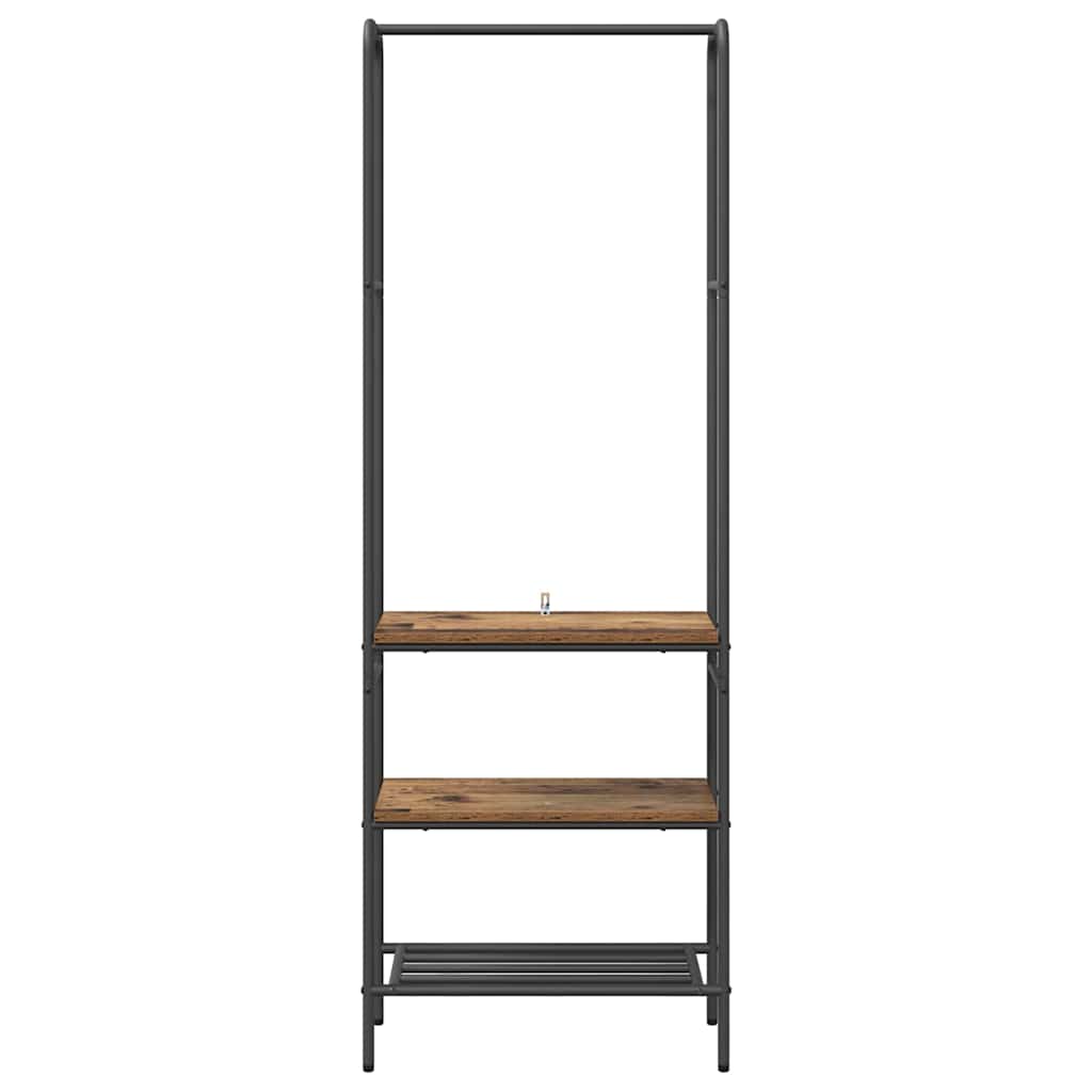 Kleiderständer mit Regal Altholz 60 x 30 x 171 cm Holzwerkstoff
