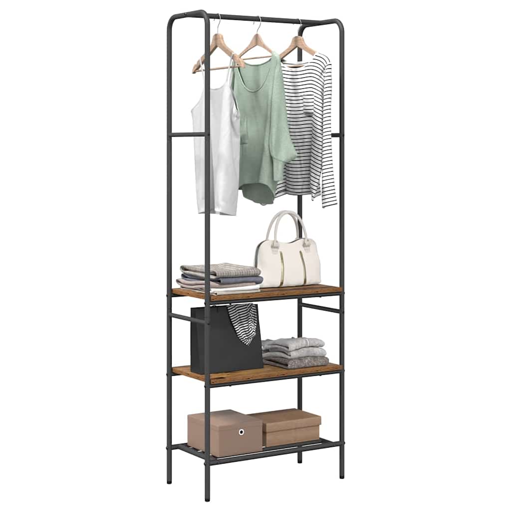 Kleiderständer mit Regal Altholz 60 x 30 x 171 cm Holzwerkstoff