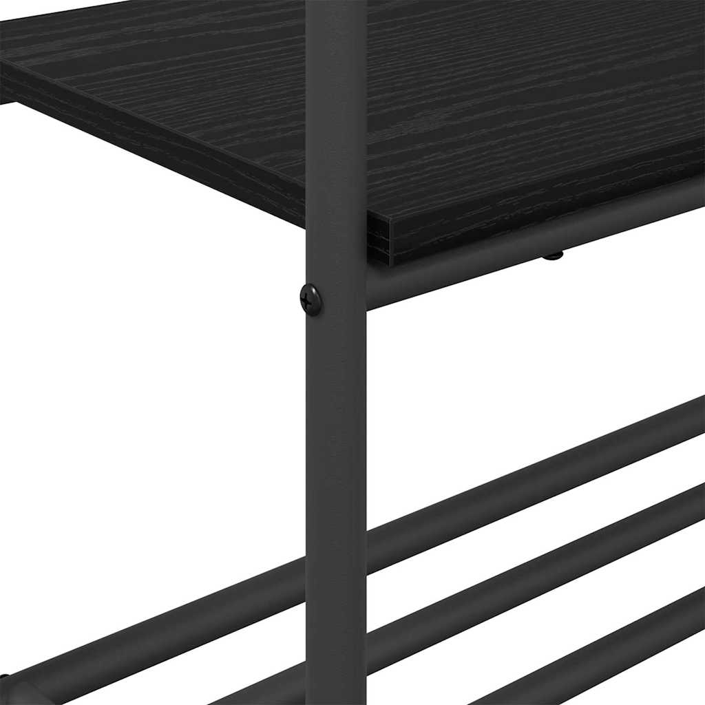 Kleiderständer mit Regal Schwarz Eichen-Optik 77 x 30 x 171 cm