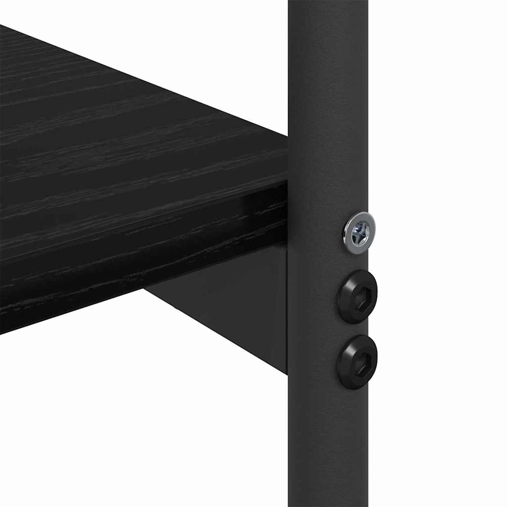 Konsolentisch mit Regal Schwarz Eichen-Optik 101 x 35 x 80,5 cm