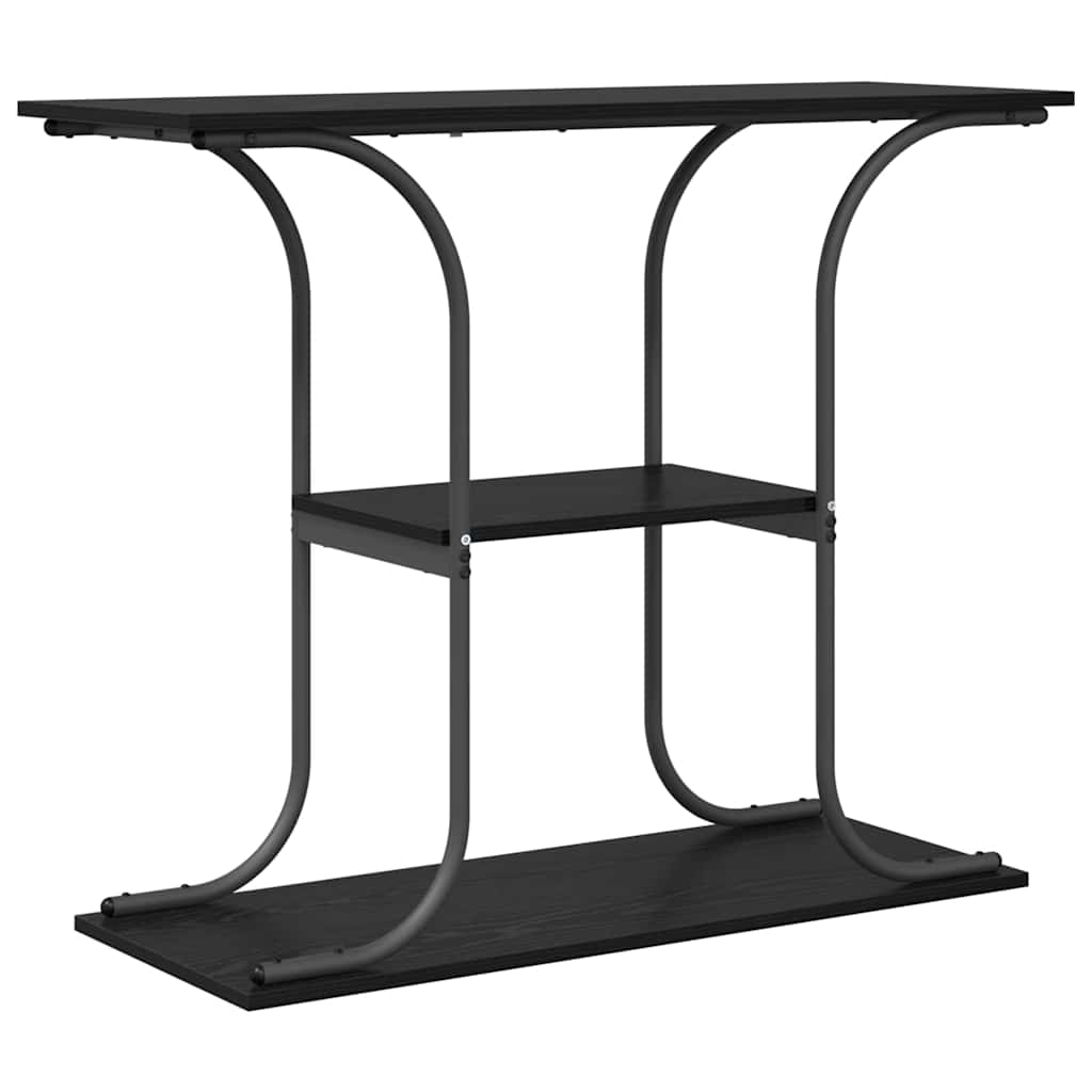 Konsolentisch mit Regal Schwarz Eichen-Optik 101 x 35 x 80,5 cm