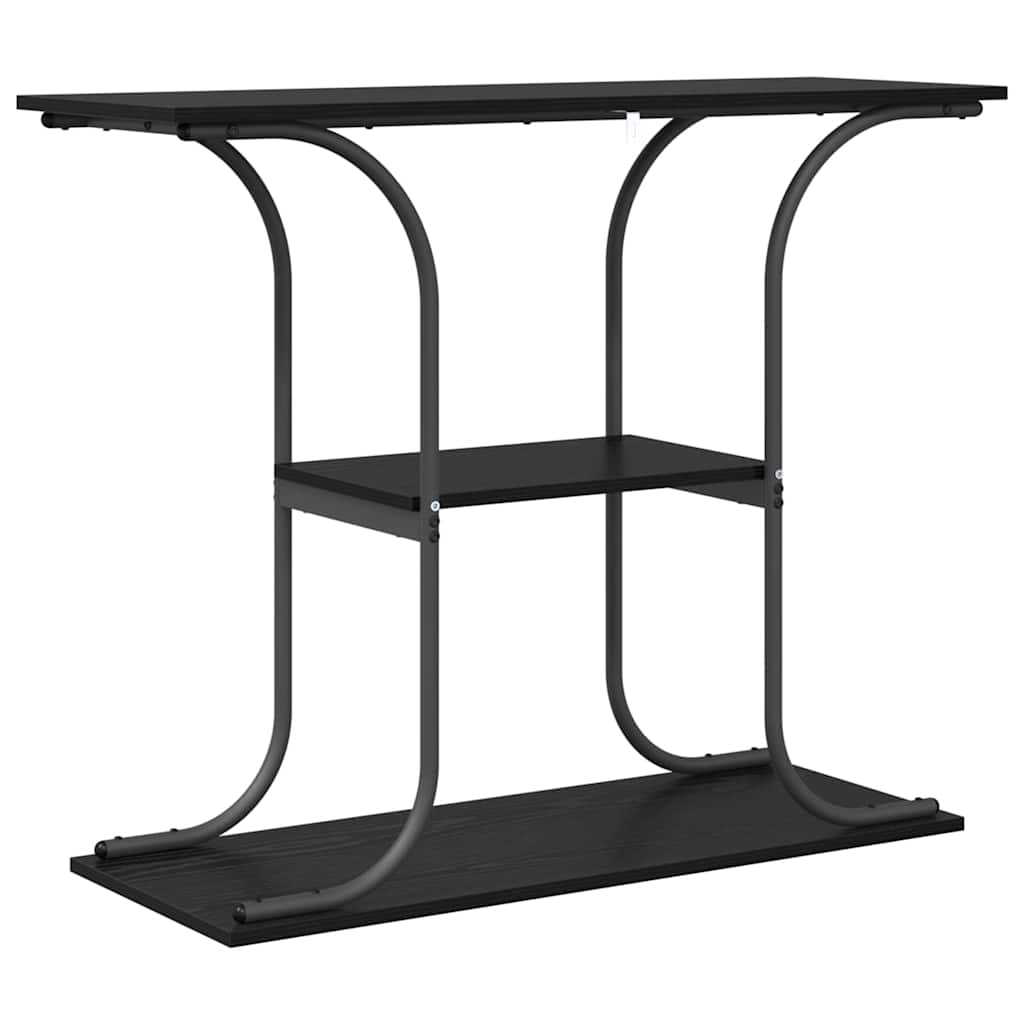 Konsolentisch mit Regal Schwarz Eichen-Optik 101 x 35 x 80,5 cm