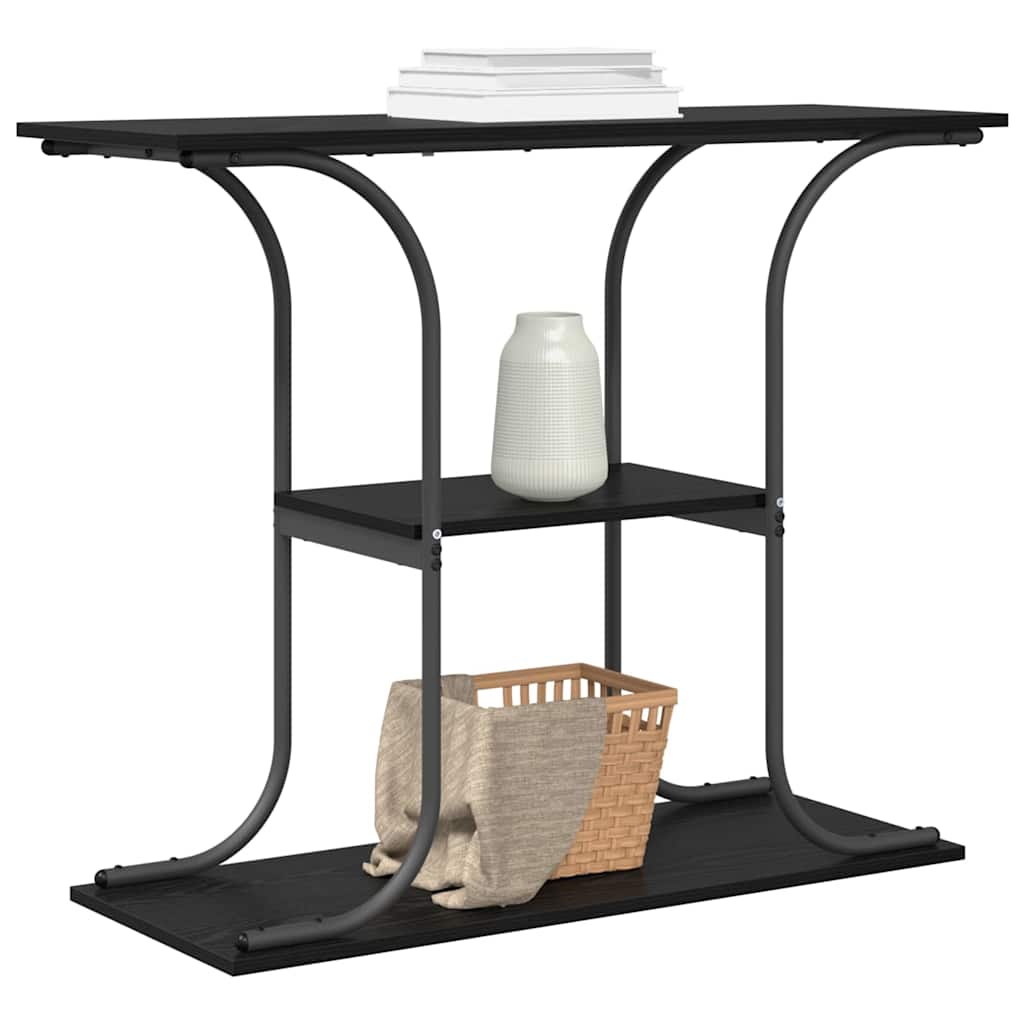 Konsolentisch mit Regal Schwarz Eichen-Optik 101 x 35 x 80,5 cm