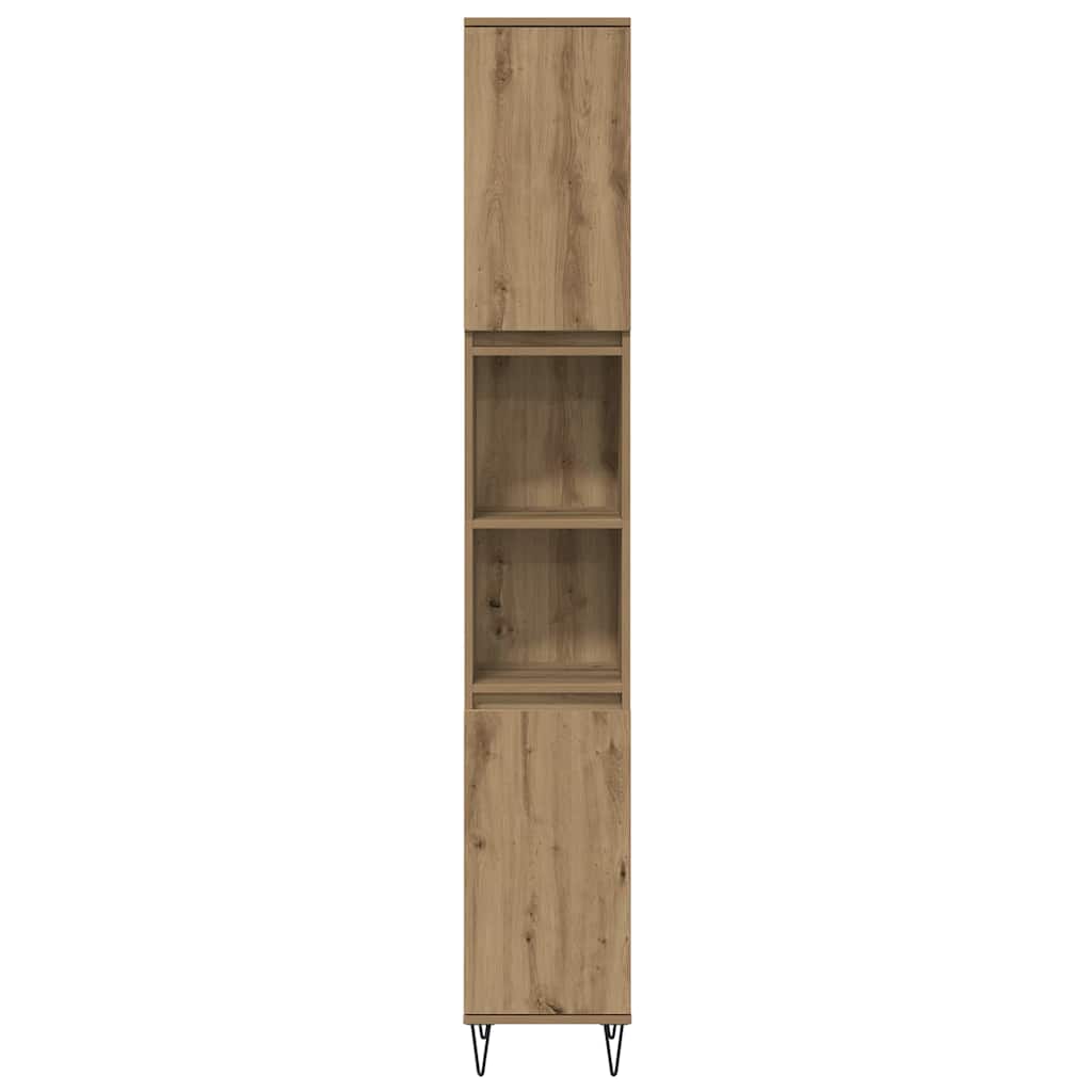 Badezimmermöbel-Set mit Regal 3 pcs Artisan-Eiche Holzwerkstoff