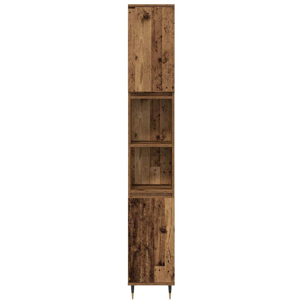 Badezimmermöbel-Set mit Regal 3 pcs Altholz Holzwerkstoff