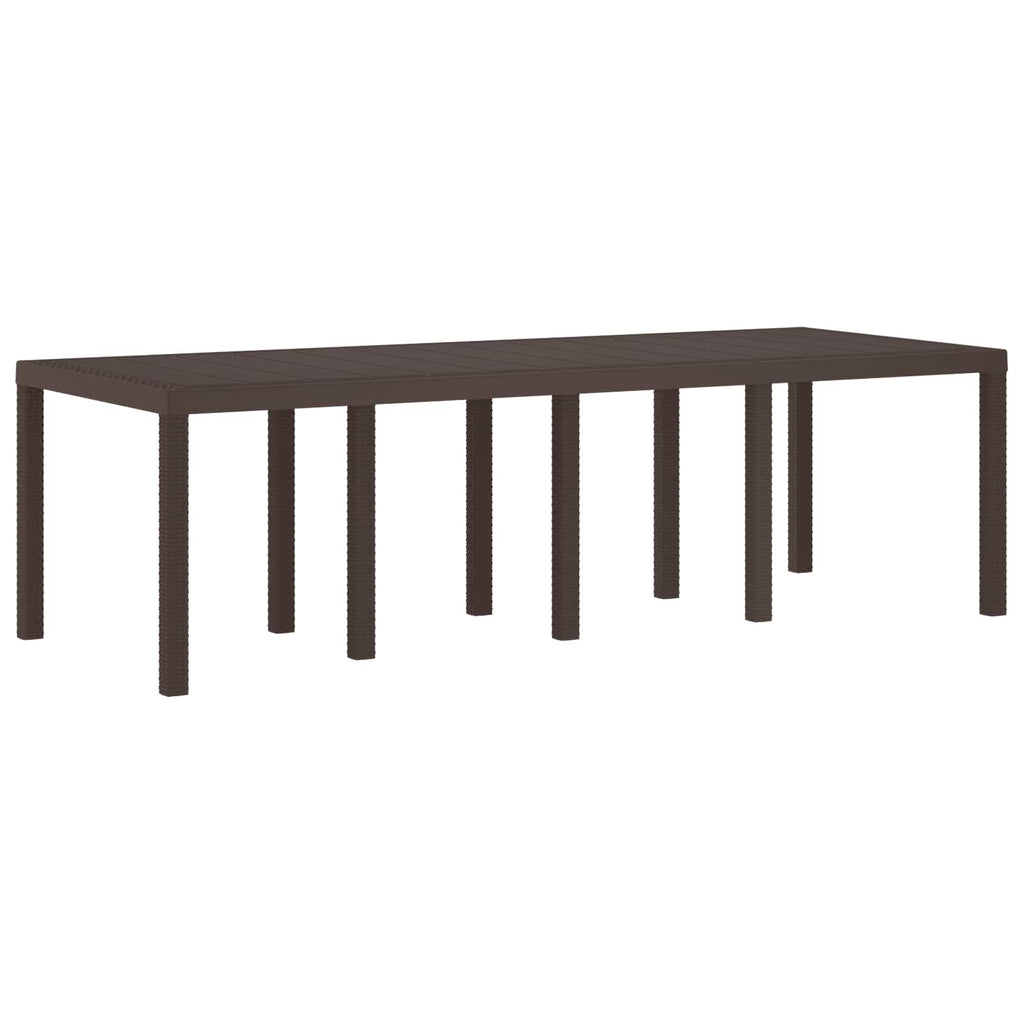 Gartentisch Braun 250 x 100 x 73 cm Poly-Rattan