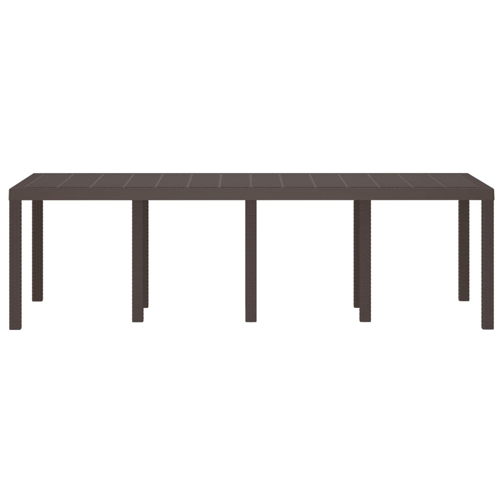 Gartentisch Braun 250 x 100 x 73 cm Poly-Rattan