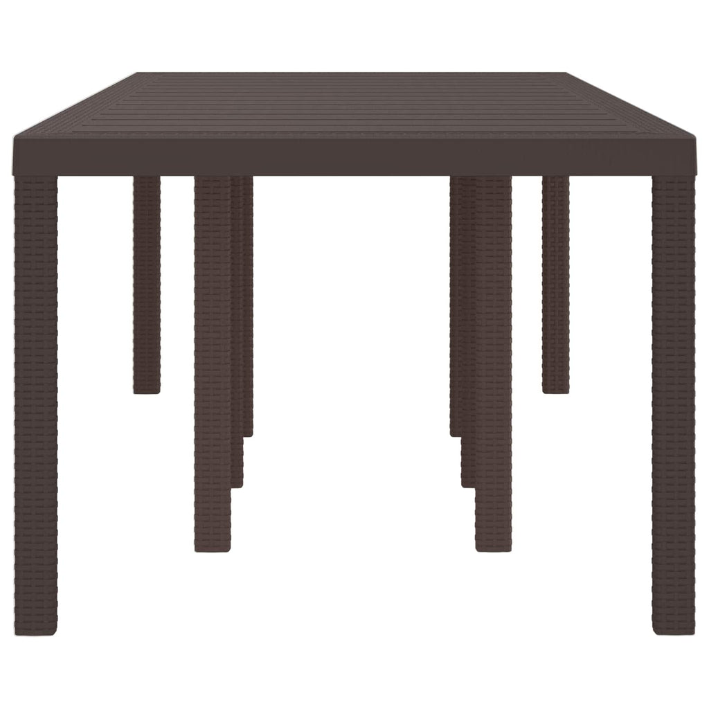 Gartentisch Braun 250 x 100 x 73 cm Poly-Rattan
