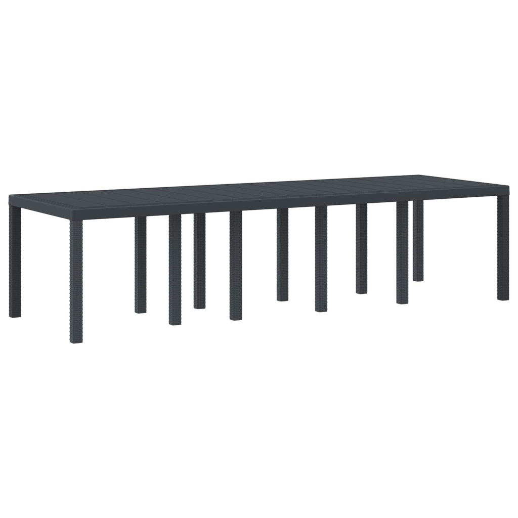Gartentisch Anthrazit 300 x 100 x 73 cm Poly-Rattan