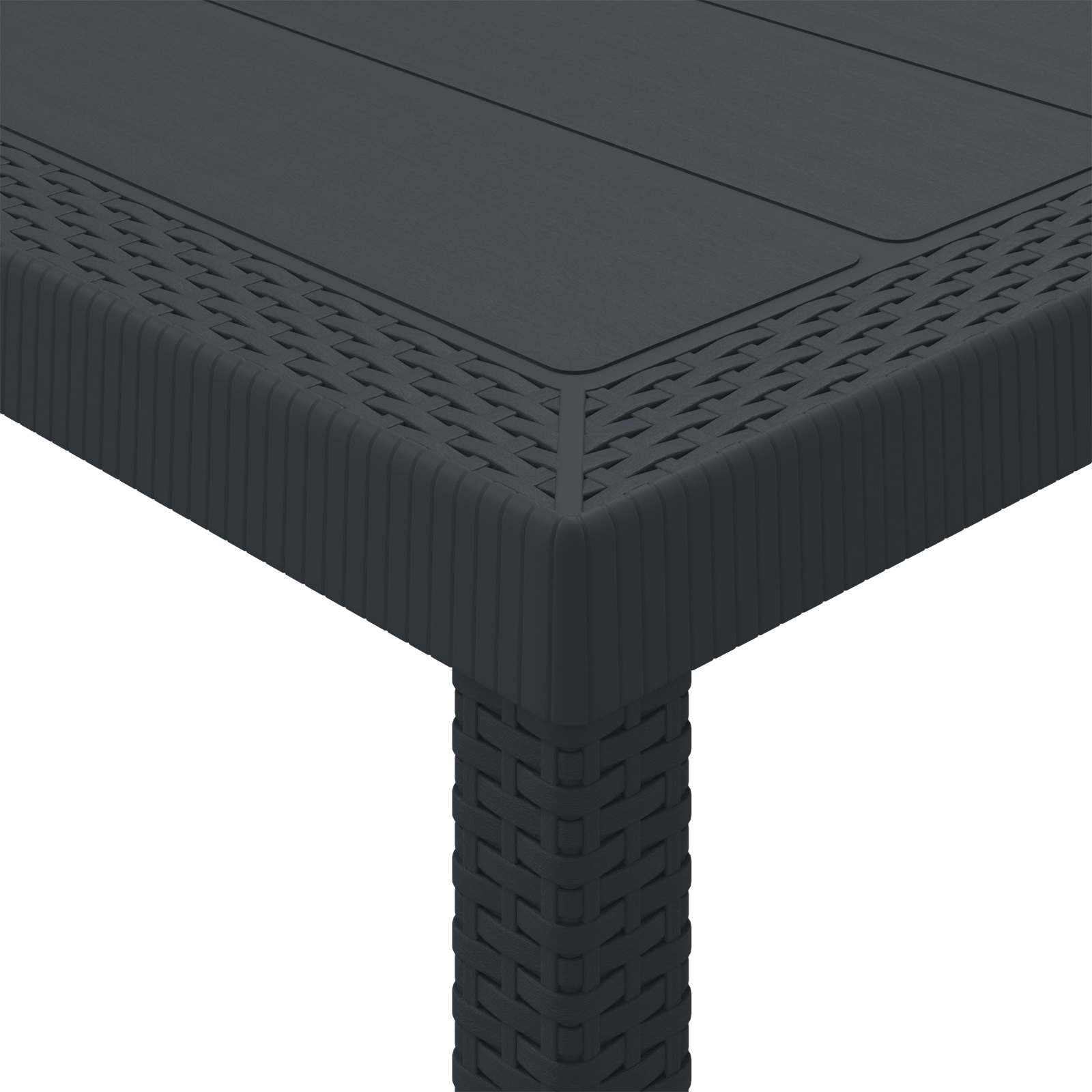 Gartentisch Anthrazit 350 x 100 x 74 cm Poly-Rattan