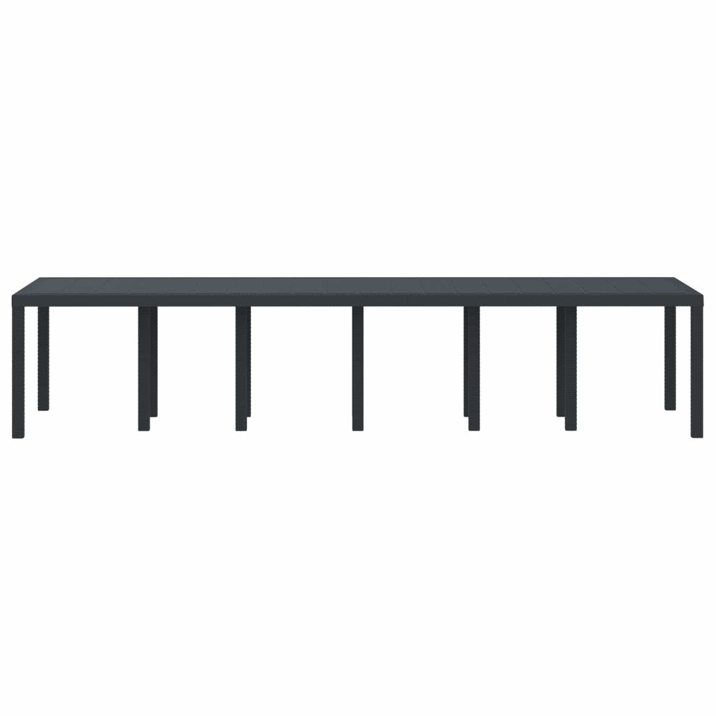 Gartentisch Anthrazit 350 x 100 x 74 cm Poly-Rattan