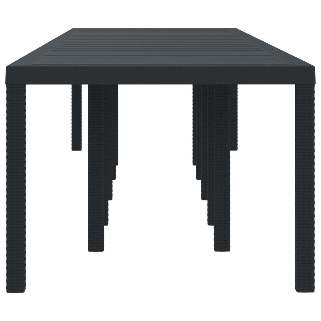 Gartentisch Anthrazit 350 x 100 x 74 cm Poly-Rattan