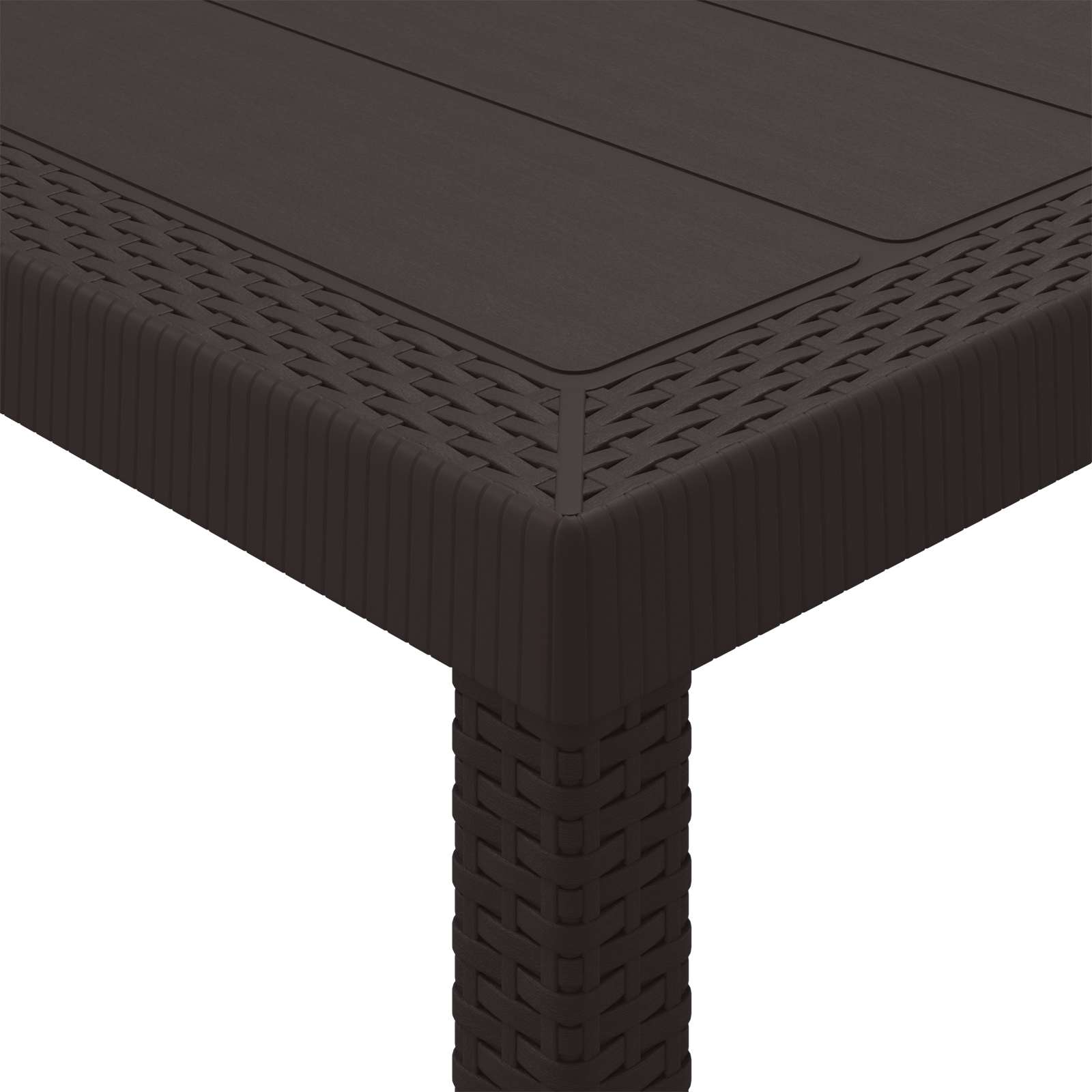 Gartentisch Braun 350 x 100 x 74 cm Poly-Rattan