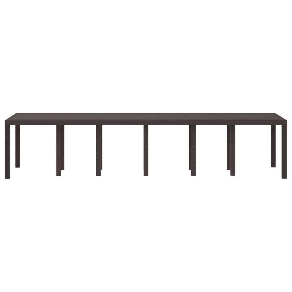 Gartentisch Braun 350 x 100 x 74 cm Poly-Rattan