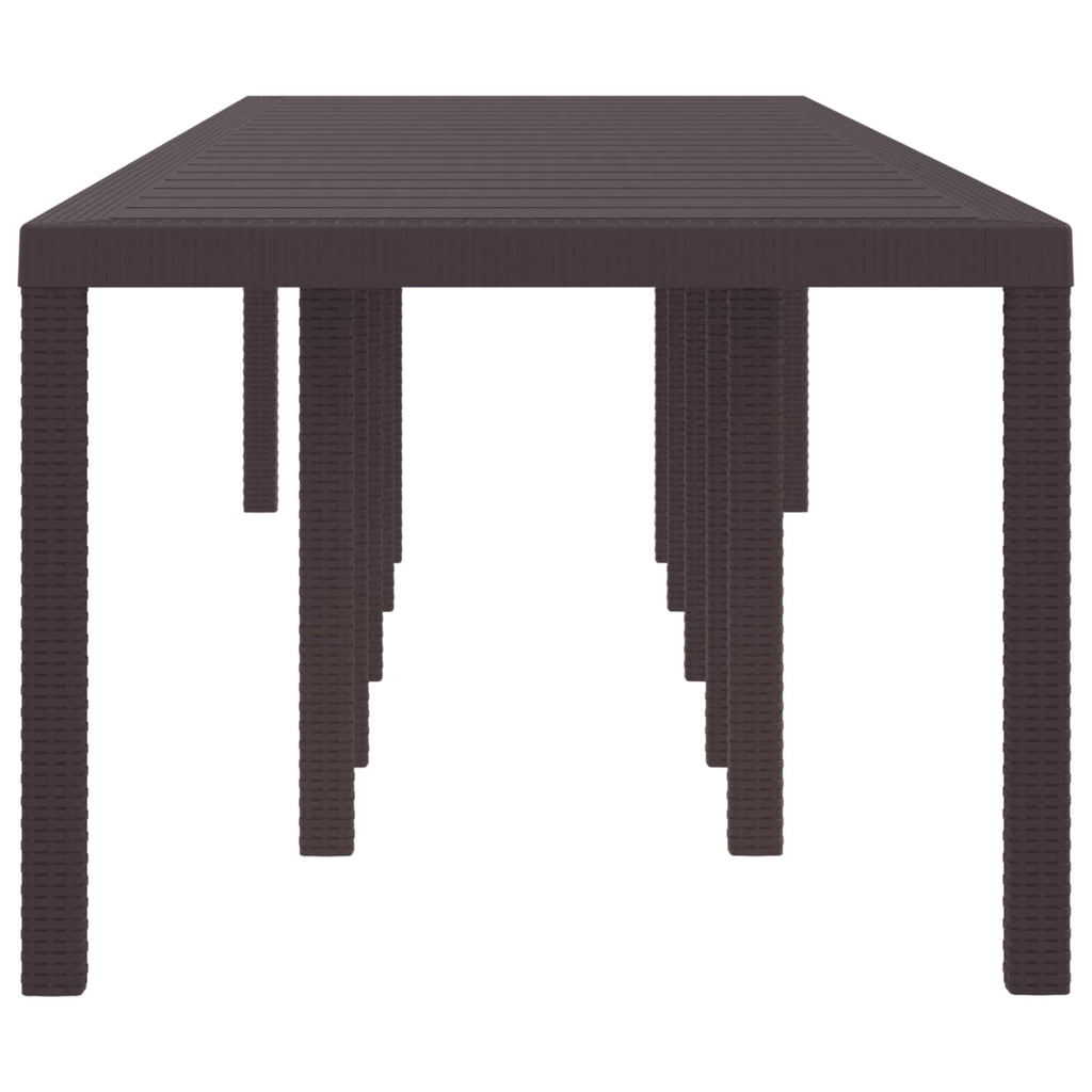 Gartentisch Braun 350 x 100 x 74 cm Poly-Rattan