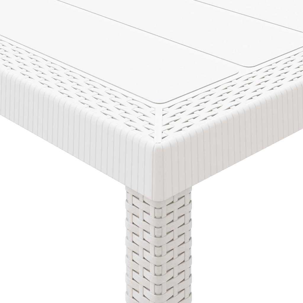 Gartentisch Weiß 350 x 100 x 74 cm Poly-Rattan
